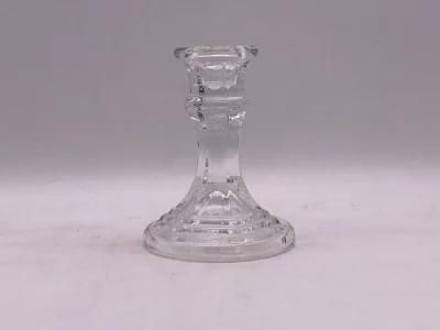 Thick Heavy Clear Glass Tealight Holder Candlestick