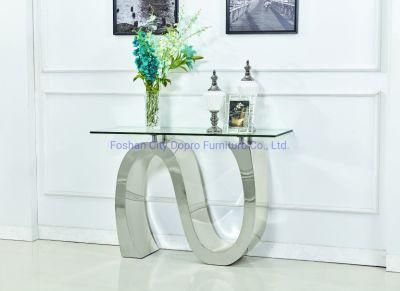 Stylish Consile Table Stainless Steel Silver