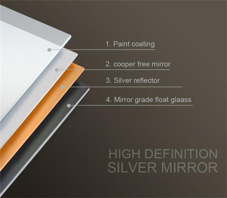 LED Products 5X Magnified LED Wall Mounted Bathroom Silver Glass Mirror with Anti-Fog