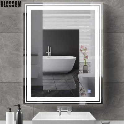 Hotel Bathroom Anti-Fog Touch Switch Waterproof Backlit Smart LED Mirror with Light