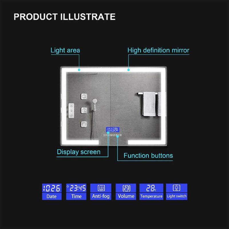 Wholesale Illuminated Lighted Wall Mount LED Bathroom Mirror 800 X 600mm