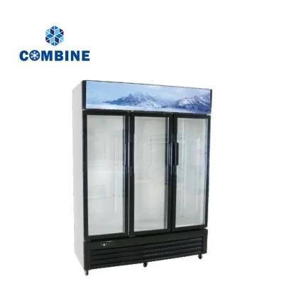 Direct Cooling Vertical Beverage Cooler Showcase with Three Door 1500L
