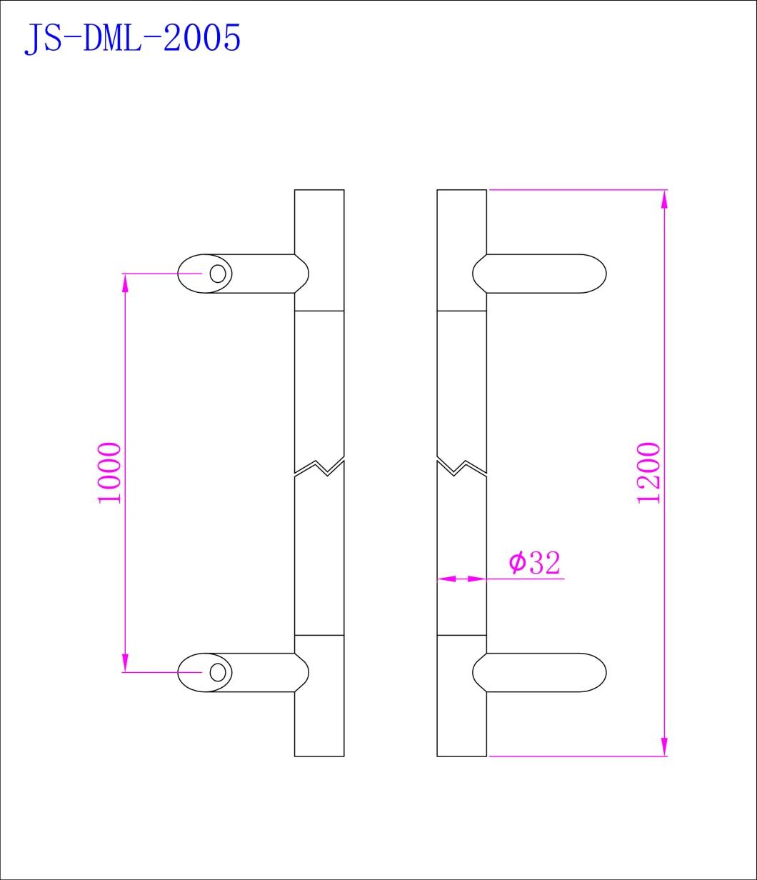 Stainless Steel Handle T Bar Handle for Glass Door Cc1000mm Customized Bright Chrome Mixed with Satin Finish Handles SUS304 A2 Grade