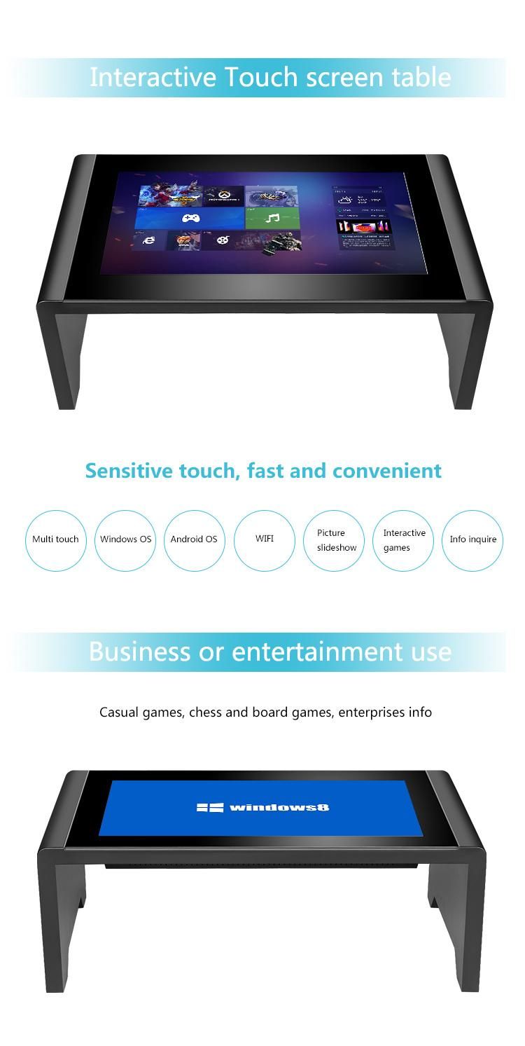55 Inch Smart Touch Screen Table Interactive Coffee Gaming Touch Table