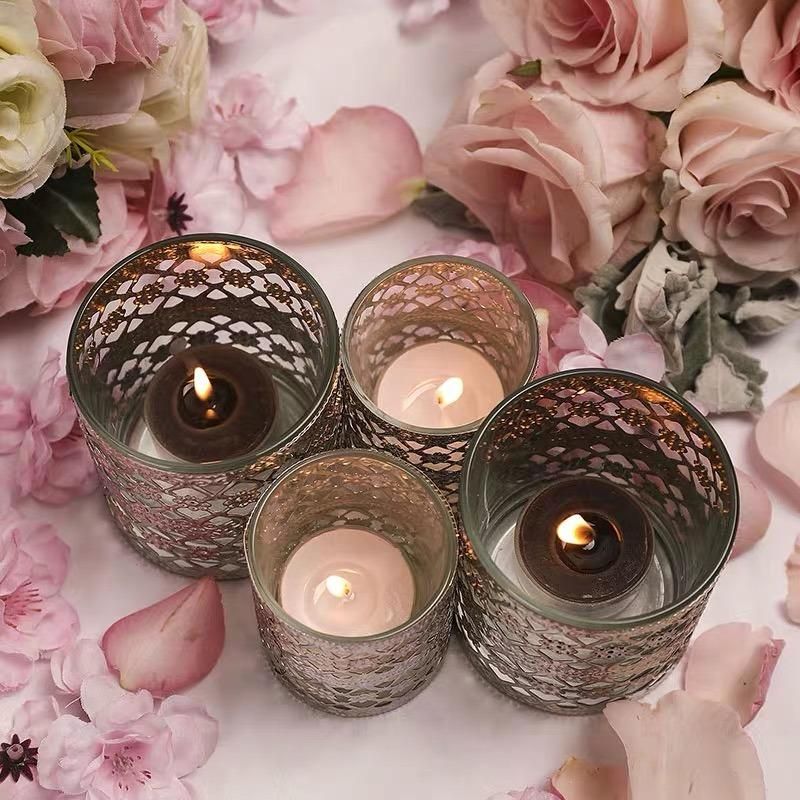 Wholesale Mercury Glass Votive Candle Holder Spraying Gold Candle Holder