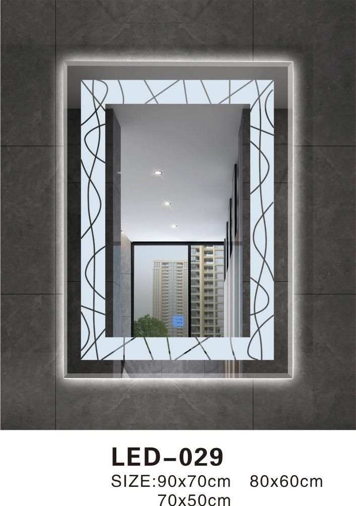 Customized Bathroom LED Mirror with Two Sides Decorative Border