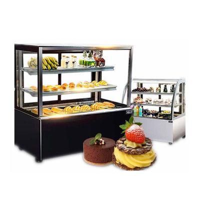 Curved Glass Vertical Cake Display Refrigerator Chiller Showcase Cake Display Fridge