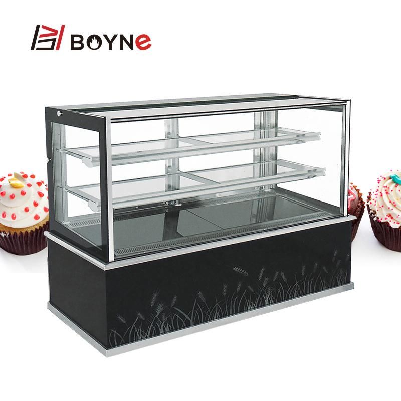 Customized Three Layer Cake Display Chiller Delicate Cafe Showcase