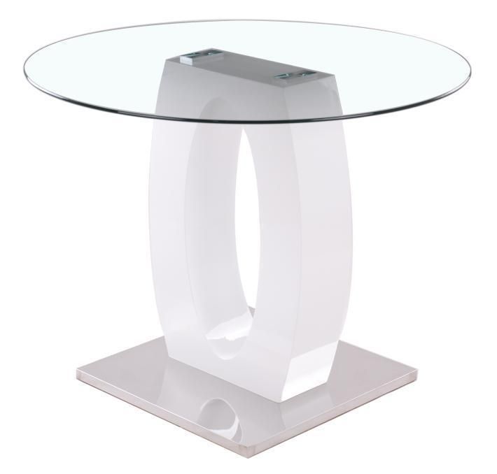 Stainless Steel Furniture Glass Top Round Stable Dining Table