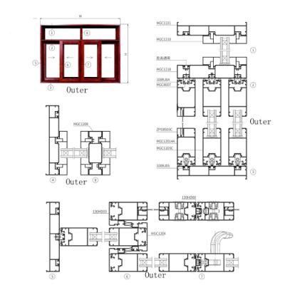 6063 Gd Standard Aluminum Windows and Doors Aluminium Profiles