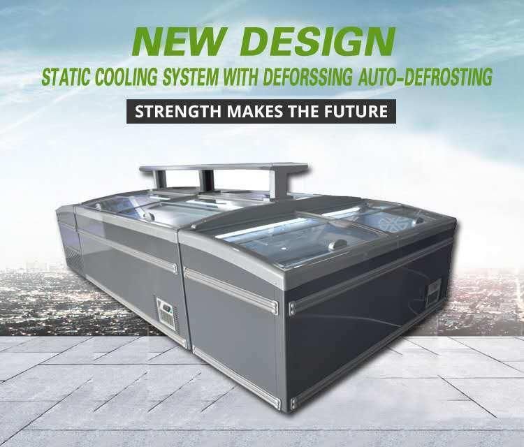 Refrigerated Curved Glass Food Display Case Deli Fresh Storage Chiller Meat Showcase