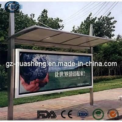 Huasheng China Bus Stop Advertising Shelter Manufacturers Digital Bus Stop Shelter with Advertising Light Box Green Bus Shelters