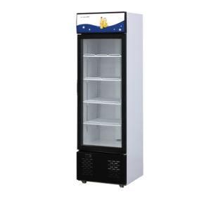 Tempered Hollow Glass Doors Vertical Display Cooler Beverage Showcase