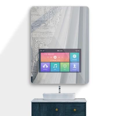 Smart Mirror 18.5 Inch Interactive Bathroom TV Mirror Intelligent Magic Mirror Glass Touch Screen Mirror for Hotel Smart Home with Android OS