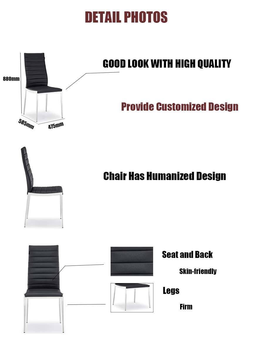 Home Hotel Banquet Wedding Furniture PU Synthetic Leather Electroplating Dining Chair for Office