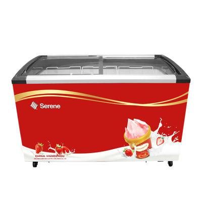 Hot Sale Commercial Ice Cream Display Cabinet OEM Stickers Gelato Display Freezer