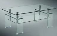 Living Room Clear Glass Top Bent Glass Coffee Table