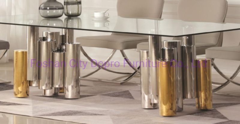 Modern Popular Simple Clear Glass Golden Console Table for Livingroom
