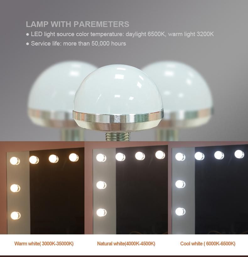 Amazon Hot-Sale Hollywood 12 LED Lights Bulbs Vanity Makeup Mirror