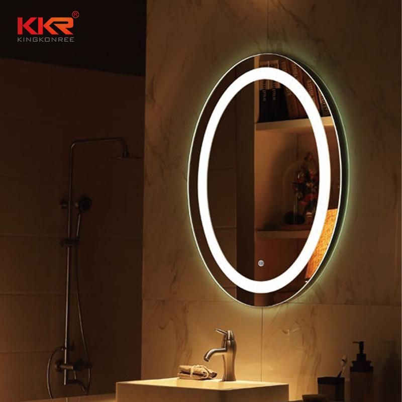 Square Anti-Fog Frameless LED Lighted Hotel Luxury Bathroom Mirror