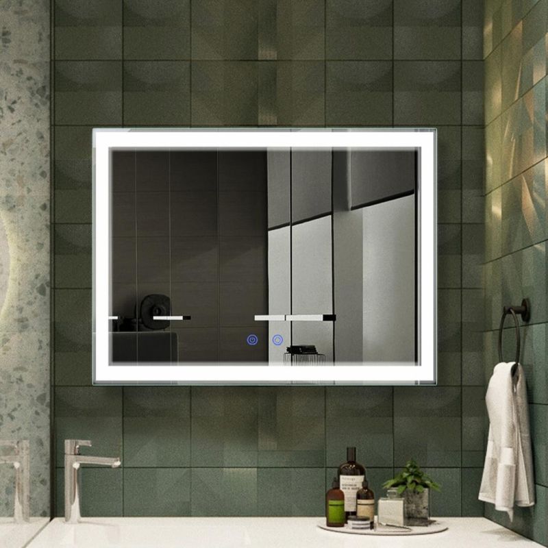 LED Backlit Glass Bathroom Round Hotel Smart Mirror Android Spiegel Beauty LED Fogless Touch Screen Bath Miroir
