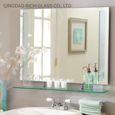 Simple Designed Decorative Framless Round Wall Mounted Silver Mirror for Bathroom