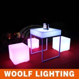 Rechargeable LED Plastic Decrative Round Tea Table