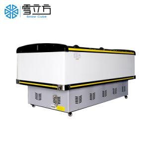 Factory Price Curved Glass Door Island Freezer Ice Cream Display Island Cabinet for Frozen Food