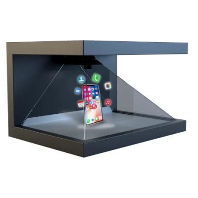 Customized HD Projection Tempered Glass 270 Degree 3D Holographic Display Box Pyramid/3D Holobox, Hologram Display Showcase