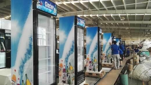 High Quality Glass Door Upright Cooler Display Showcase