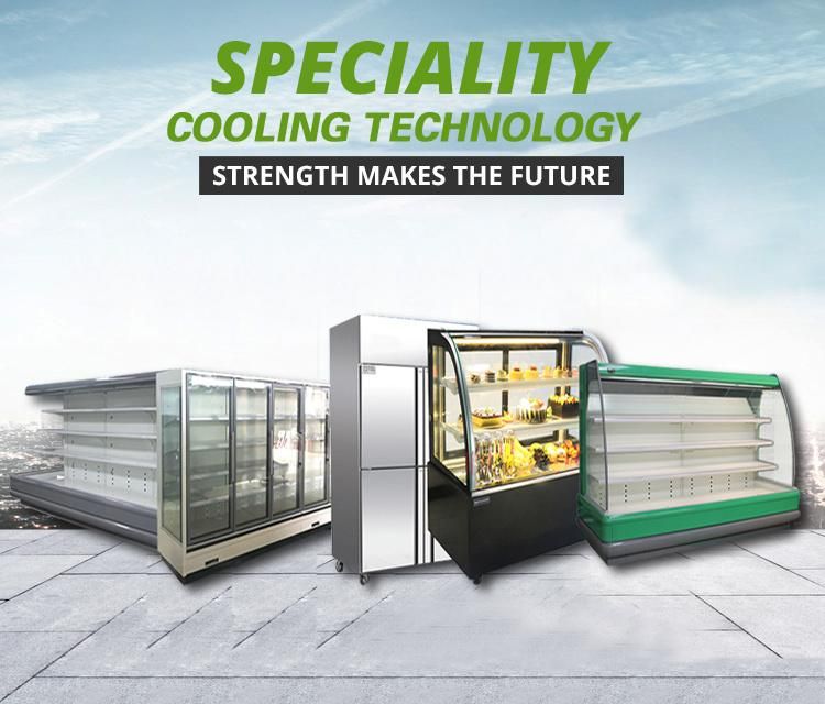 Refrigerated Curved Glass Food Display Case Deli Fresh Storage Chiller Meat Showcase