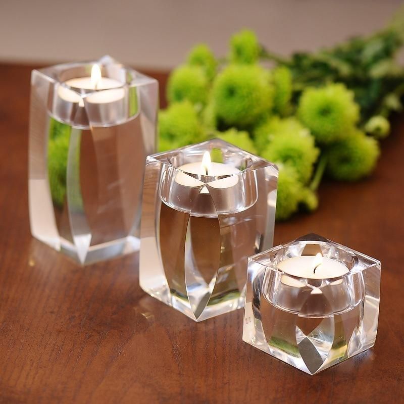 Simple Crystal Candle Holder Candlestick for Wedding Decoration