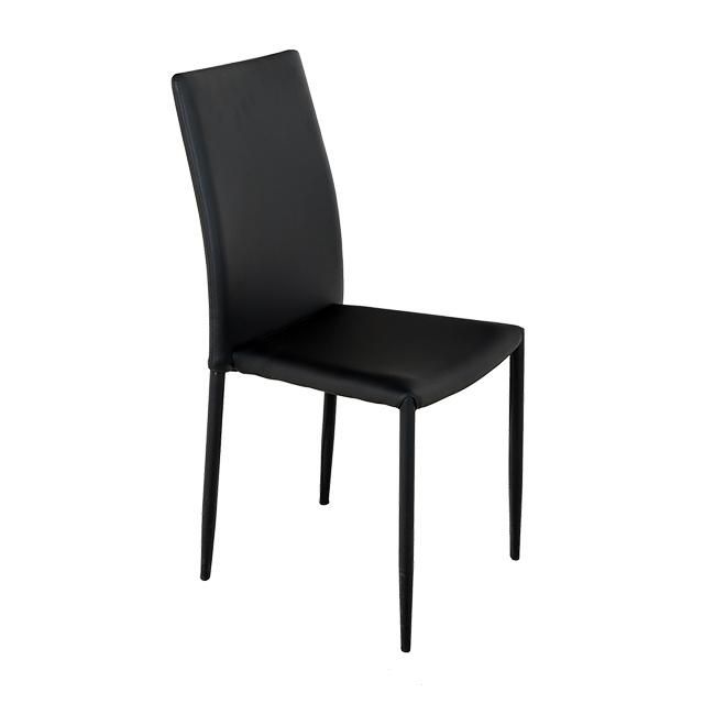 Outdoor Garden Furniture Faux Leather Home Furniture Hotel Room Dining Chair with Chrome Legs