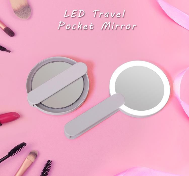 Factory Wholesale Cheap Custom Logo Folding Round Make up Mirror