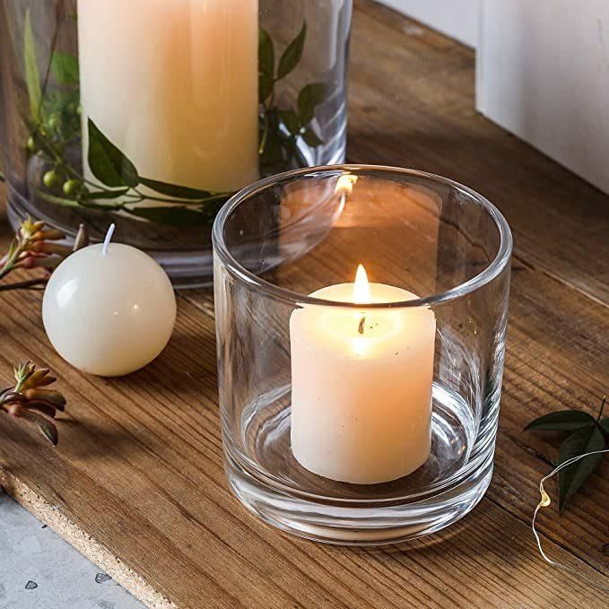 Transparent Round Glass Candle Jar Candle Holder for Gift Wedding Decoration