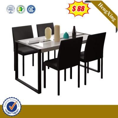 Hot Sale Black Glass Top Furniture Dining Room Table