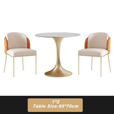 Modern Luxury Home Living Room Dining Room Furniture 2/4 Seaters Round Marble Table Sets Baroque Dining Table Sets