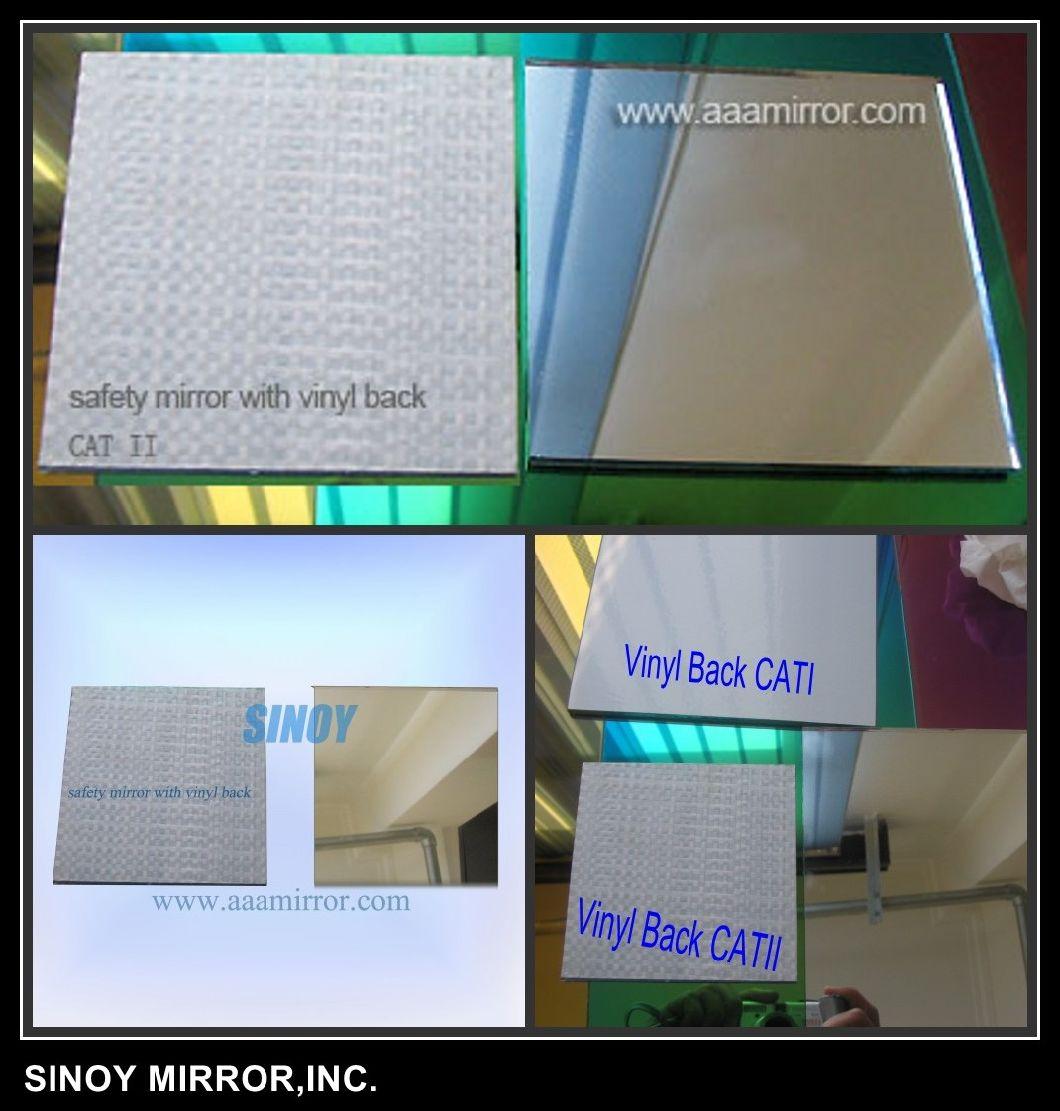 Edge Grinding Silver Mirror Glass with Safety Film Backed