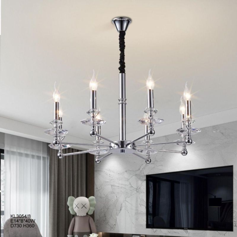 Vintage Style for Home Lighting Furniture Decorate Indoor Living Room Custom Colour Elegant Crystal Simple Large Wrought Iron Chandelier Factory Supply