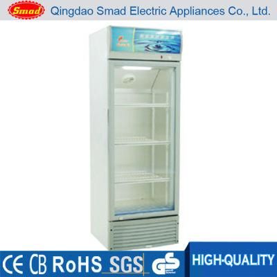 328L Supermarket Single Glass Door Beverage Display Upright Display Showcase