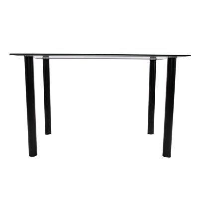 Modern Design White and Black Dining Table with Tempered Glass