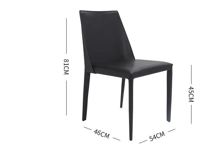 Luxury Design Home Restaurant furniture Black PU Leather Dining Chair