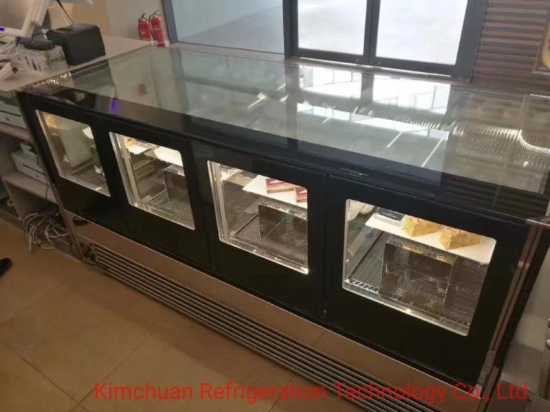 Pastry Display Refrigerator Equipment Glass Cake Showcase Curved for Bread Shop