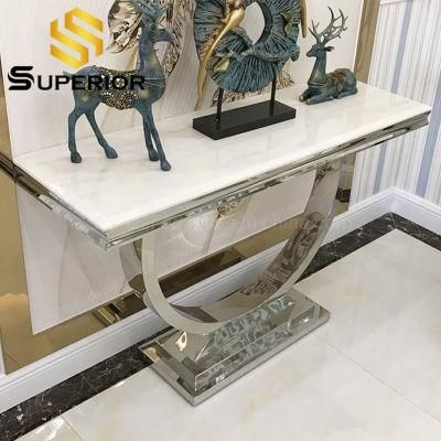 Modern American Style Luxury Marble Stone Top Entrance Console Table