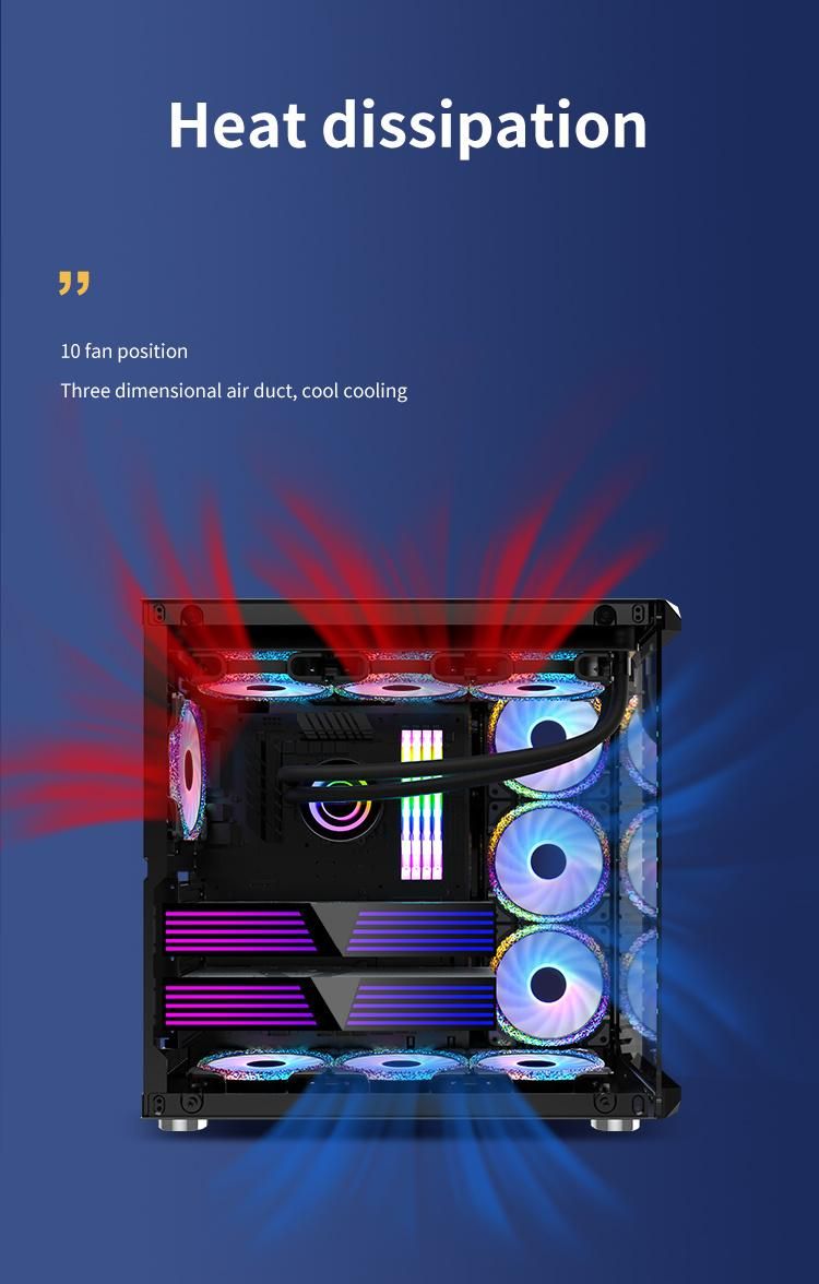 MID Desktop PC Tower Casing Cabinet Tempered Glass ATX OEM Gaming Matx Computer Case for Game Office Entertainment