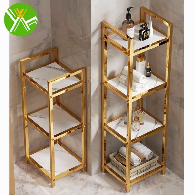 Multifunctional Metal Bathroom Racks Luxury Bathroom Shelf Rack for Bathroom Decoration