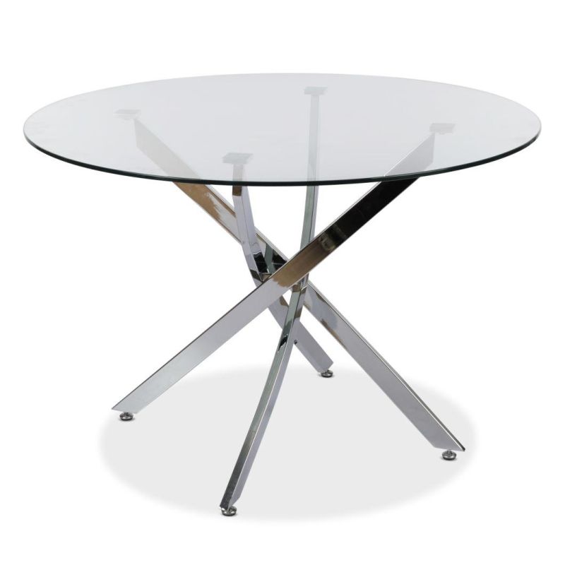 Wholesale Nordic Simple Design Home Furniture Glass Top Round Dining Table