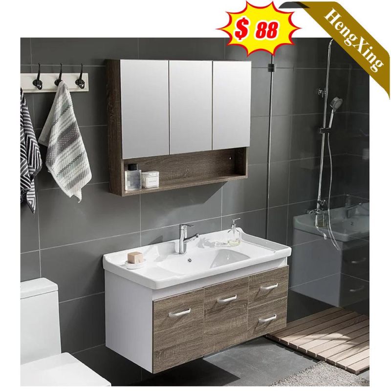 Simple Design Stylish Hot Sell Glass Basin Bathroom Cabinet with Mirror