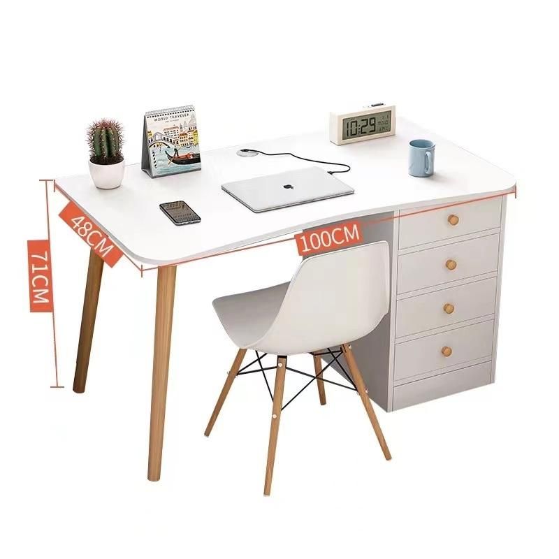 Mail Order Packing L-Shaped Computer Desk in White Finish, Glass Metal Computer Desk