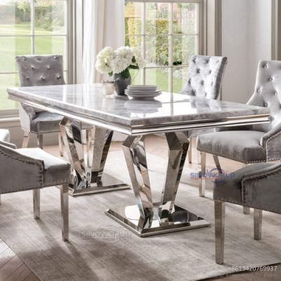 Glass Top Round Wedding Table Stainless Steel Dining Restaurant Banquet Table